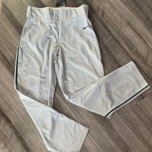 NEW Nike XL youth baseball pants grey boys hunter green stripe full length sport